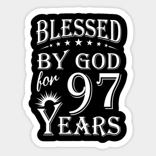 Blessed By God For 97 Years Christian Sticker